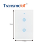 TransmeIoT TM-WF-02 WiFi Smart Wall Light Switch,Glass Panel, Multi-Control, 2.4GHz Wi-Fi Touch Switches, Neutral Wire Required, Remote Control Smart Life/Tuya App, Work with Alexa, Googl