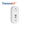 TransmeIoT Mini Smart PlugTM-MP-US05U, WiFi Outlet Socket 1AC+2USB Compatible with Alexa And Google Home, Remote Control with Timer Function, No Hub Required