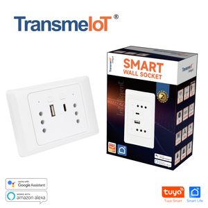 TransmeIoT Smart Wall Socket TM-WS-CL02 Multi-Control, Wi-Fi/Zigbee Touch Switches, Neutral Wire Required, Remote Control Smart Life/Tuya App, Work with Alexa, Google Home 
