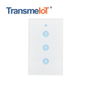TransmeIoT TM-WF-03 WiFi Smart Wall Light Switch,Glass Panel, Multi-Control, 2.4GHz Wi-Fi Touch Switches, Neutral Wire Required, Remote Control Smart Life/Tuya App, Work with Alexa, Googl
