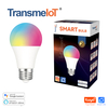 TransmeIoT Smart Bulb TM-A60 E27, LED Color Changing Lights, Works with Alexa & Google Assistant, RGBW 2700K-6500K, 60 Watt Equivalent, Dimmable with App, A19 E26, No Hub Required, 2.4GHz W
