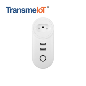 TransmeIoT Mini Smart PlugTM-MP-BR01U, WiFi Outlet Socket 1AC+2USB Compatible with Alexa And Google Home, Remote Control with Timer Function, No Hub Required