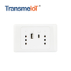 TransmeIoT Smart Wall Socket TM-WS-CL02 Multi-Control, Wi-Fi/Zigbee Touch Switches, Neutral Wire Required, Remote Control Smart Life/Tuya App, Work with Alexa, Google Home 