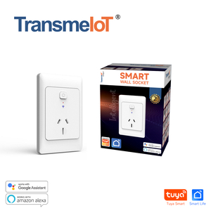 TransmeIoT Smart Wall Socket TM-WS-AUS01 Multi-Control, 2.4GHz Wi-Fi Touch Switches, Neutral Wire Required, Remote Control Smart Life/Tuya App, Work with Alexa, Google Home 