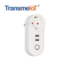 TransmeIoT Mini Smart Plug, WiFi Outlet Socket 1AC+2USB Compatible with Alexa And Google Home, Remote Control with Timer Function, No Hub Required