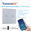 TransmeIoT TM-WF-EU02NS WiFi Smart Wall Light Switch,Glass Panel, Multi-Control, 2.4GHz Wi-Fi Touch Switches, Single Neutral Line Remote Control Smart Life/Tuya App, Work with Alexa, Google Home