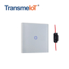 TransmeIoT TM-WF-EU01S WiFi Smart Wall Light Switch,Glass Panel, Multi-Control, 2.4GHz Wi-Fi Touch Switches, Single Line, Remote Control Smart Life/Tuya App, Work with Alexa, Google Home